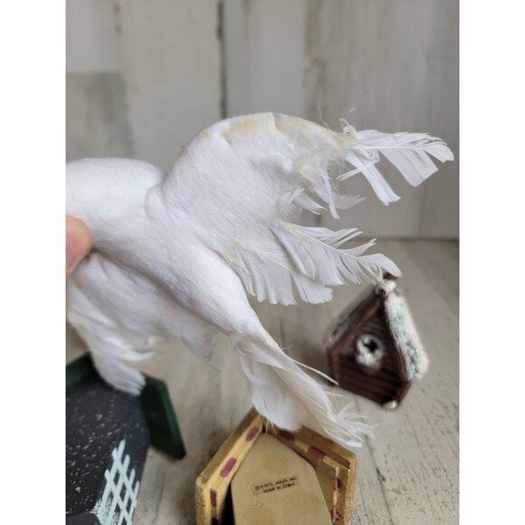 Bird house white dove variety set ornament mini Xmas unique - Picture 9 of 13